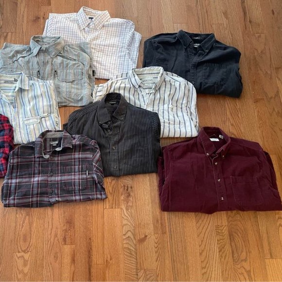 9 MEDIUM SIZED LONG SLEEVE BUTTON DOWN SHIRTS - Picture 2 of 4